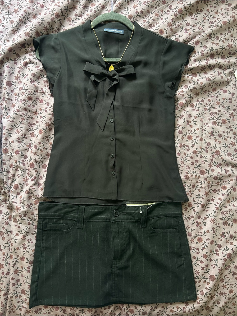 Brandy Melville Black Pinstriped Skirt